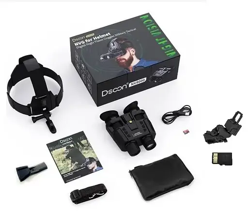 Бинокулярный прибор ночного видения Dsoon NV8000 (до 400м) крепление на голову+ адаптер FMA L4G24 + карта 64Гб - фото 10