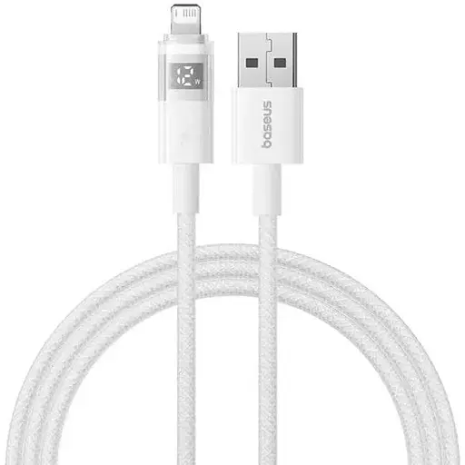 Кабель Baseus Display 2 Fast Charging Data Cable USB-A to iP 2.4A 1 м Білий