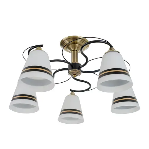 Люстра стельова Brille в спальню E27 60W AB+BK (LK-702S/5)