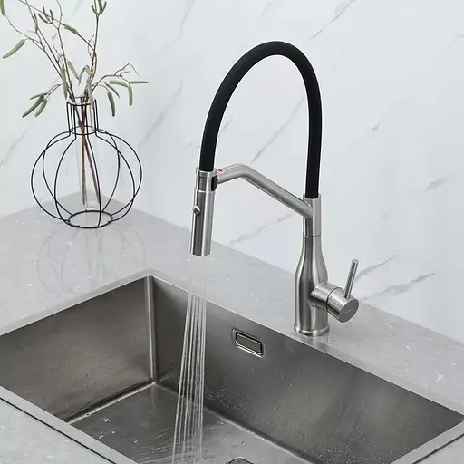 Смеситель для кухни гибкий излив нержавеющая сталь Gappo G4098-15 Нержавеющая сталь - фото 3