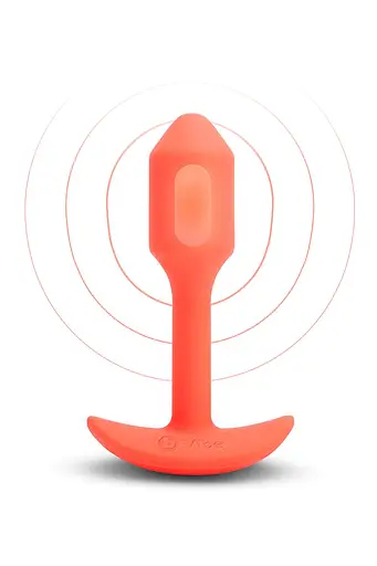 Анальная пробка B-Vibe Vibrating Snug Plug 1, 10 см (оранжевый) - фото 3
