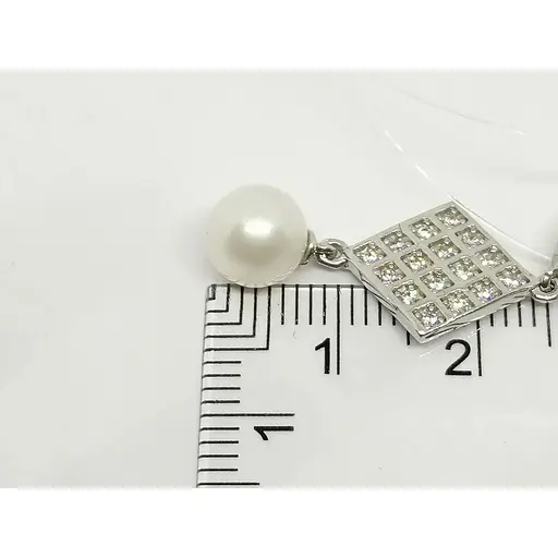 Серебряная подвеска Qvaliz с жемчугом и фианитами. П00126 - фото 5