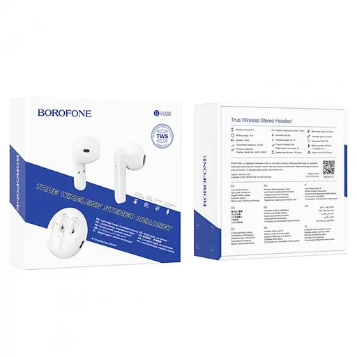 Блютуз Стерео Гарнитура Borofone BW08  TWS Белый - фото 4
