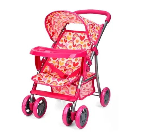 Коляска прогулянкова 9304 BWT/ 025 для ляльки, поворотні колеса, кошик, у пакеті (6903300338016) Вид 1 - фото 1