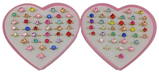 Кільце металеве дитяче Стрази кольорові (В асортименті)