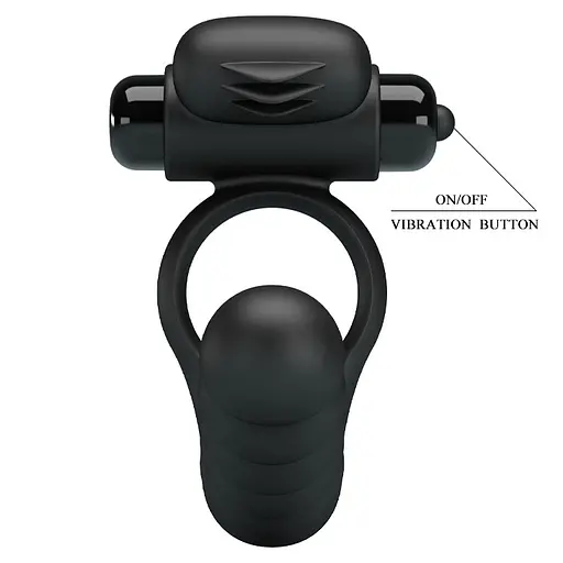 Насадка на пенис с вибрацией и эрекционным кольцом Pretty Love Hercules Penis Sheath III 15.3 см черный - фото 5