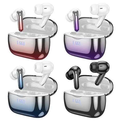 Навушники бездротові Hoco EQ16 Shine true wireless ANC+ENC Noise Червоний BT headset Червоний glaze - фото 3