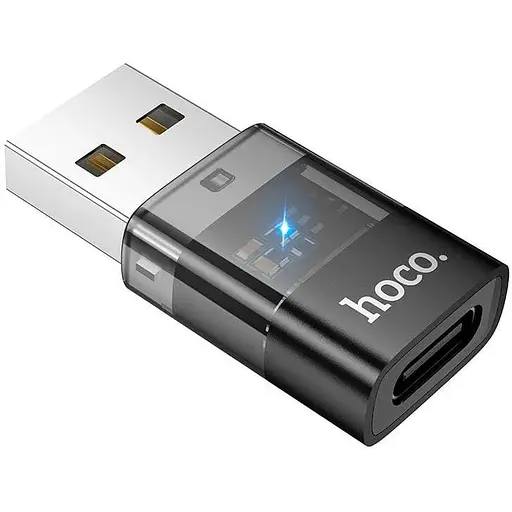 Переходник Hoco USB male to c female USB2.0 transparent adapter UA36C 480Mbps 3A