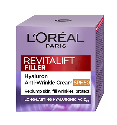 Дневной антивозрастной крем-уход L'Oreal Paris Revitalift Filler, для восстановления утраченного объема кожи лица, SPF 50, 50 мл (AA302800) - фото 3