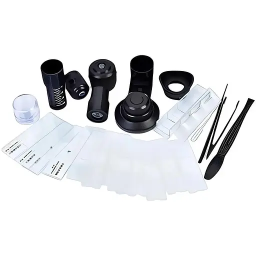 Оптичний мікроскоп W5802A збільшення 40X–16000X вбудоване світло та інструменти - фото 3