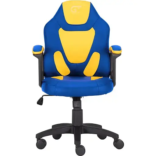 Геймерское детское кресло GT Racer синее с желтым (X-1414 Blue/Yellow) - фото 1