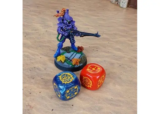 Набор кубиков Crosshairs Compact D6: Cobalt&Red (20 шт.) (STCA01) - фото 3