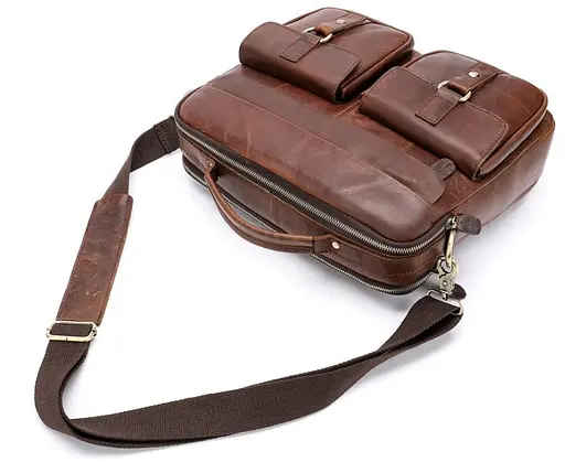 Чоловіча шкіряна сумка Vintage 34х29х7,5 см sum0012382 - фото 6