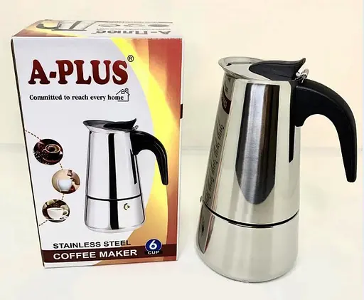 Гейзерная кофеварка А-Плюс 2088 300 мл на 6 чашек турка нержавеющая сталь - фото 5