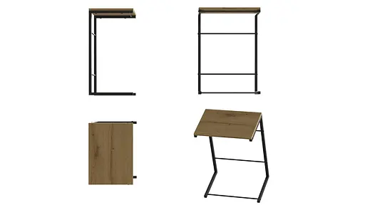 Столик Терри Ferrum-decor 650x440x330 Черный металл ДСП Дуб Артизан 16 мм (FRD-104653) - фото 4