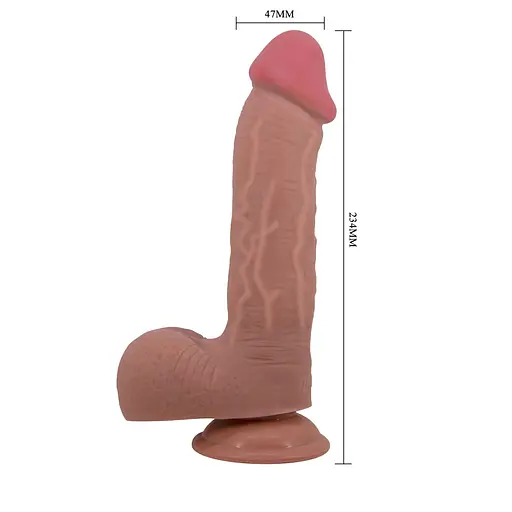 Фалоімітатор Pretty Love Sliding Skin 9.2'' 23.4 см коричневий - фото 10