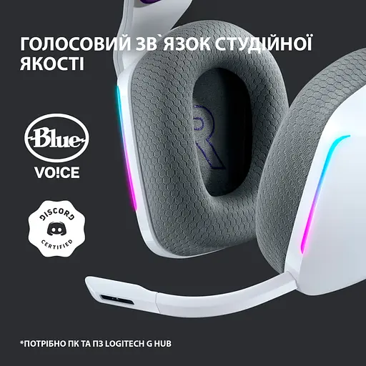 Наушники Logitech G733 Lightspeed Wireless RGB Gaming Headset White 981-000883 - фото 9