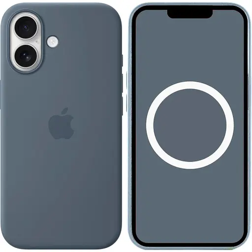 Чехол Silicone Case with Button, Animation & MagSafe для Apple iPhone 17 Anchor Blue AAA (153237)