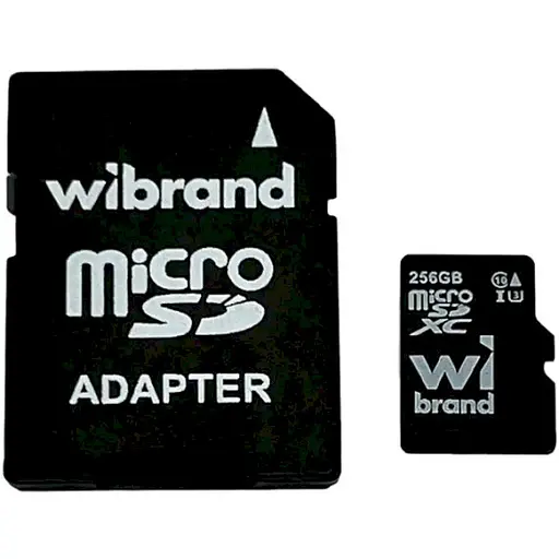 Карта пам'яті Wibrand microSDXC 256GB Class 10 UHS-I U3 + SD адаптер (WICDHU3/256GB-A) - фото 1