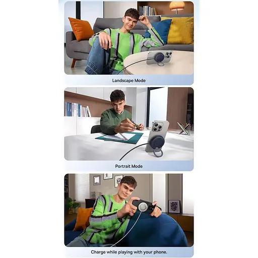 Бездротовий зарядний пристрій Baseus Simple Mini4 15W Explorer Edition Cosmic Black (P10273300121-02) [151033] - фото 11