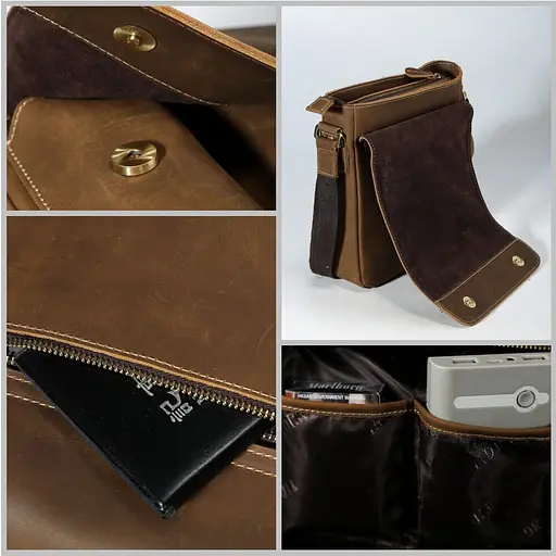 Чоловіча шкіряна сумка Bexhill 23х26х7,5 см sum0023172 - фото 4