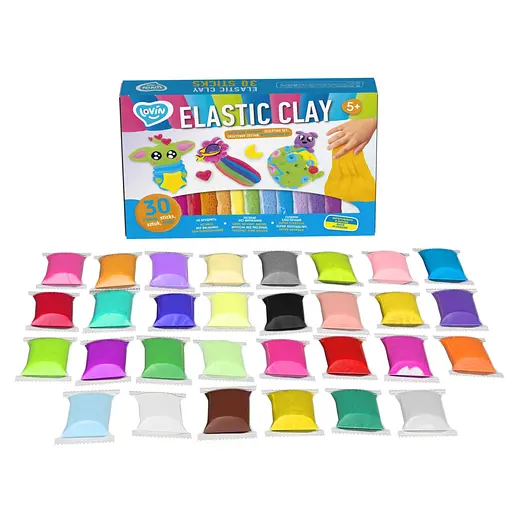 Набір для ліплення з повітряним пластиліном Elastic Clay 70141, 30 стиків - фото 3