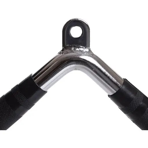 Ручка для тяги York Fitness V-подібна на трицепс з гумовими рукоятками, хром - фото 8