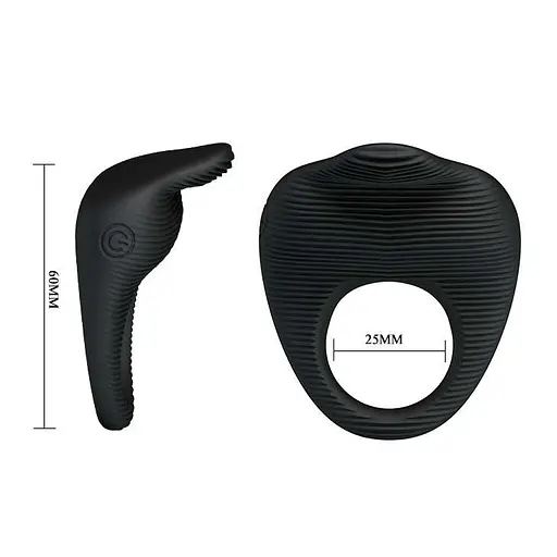 Эрекционное кольцо Pretty Love Thimble Vibrating Cock Ring 6 см черный - фото 5