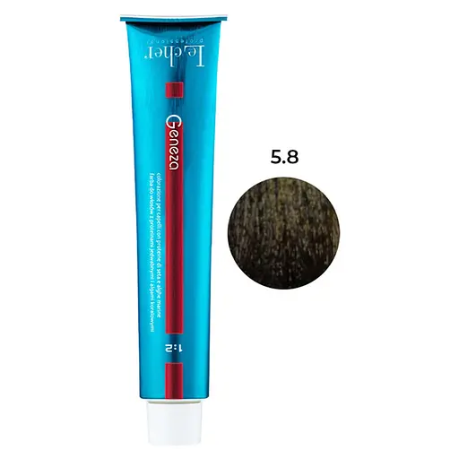 Професійна стійка аміачна крем-фарба для волосся Le Cher Geneza 5.8 (5TB) з протеїнами шовку 100 мл - фото 1