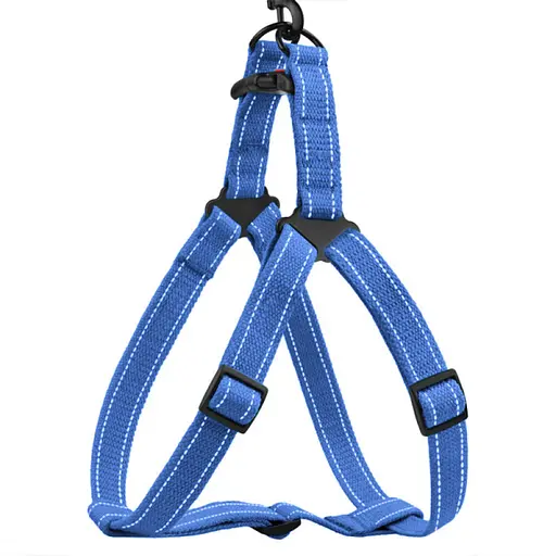 Шлея для собак Barksi Cotton Стандарт Рефлекторна S 40-53х1.6 см лазурно-синя - фото 2