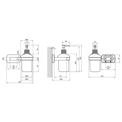 Дозатор для жидкого мыла Kroner KRP Graz - C95612 (CV035550)  - фото 4