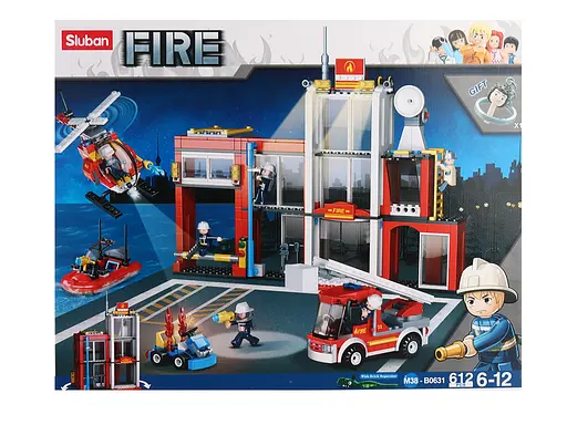 Конструктор SLUBAN Пожежа, M38-B0631, 612 деталей, фігурки