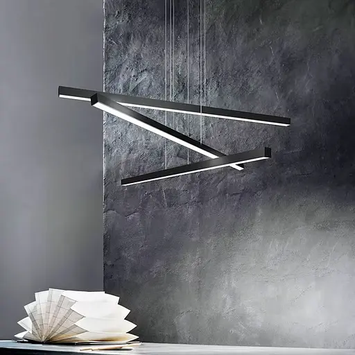 Чорна каскадна Led люстра Ø 80 см | Арт. A 55069-800 BK | Line F - фото 5