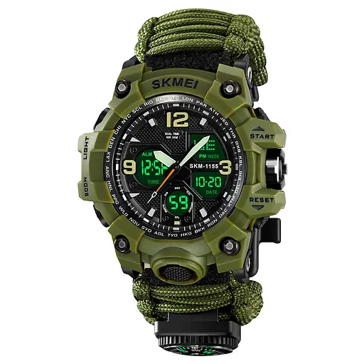 Наручний годинник чоловічий 1155BNAG Army Green Skmei acs0030848 - фото 2