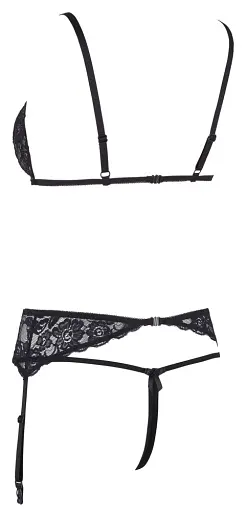Комплект білизни Cottelli Lingerie Lace Suspender, M (чорний) - фото 5