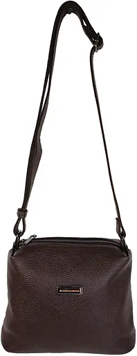 Женская наплечная кожаная сумка Borsacomoda темно-коричневая sum0028722 - фото 5