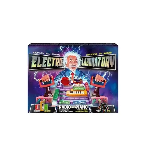 Развивающий конструктор Danko Toys для детей Electro Laboratory. Radio + Piano, на батарейках (ELab-01-03)