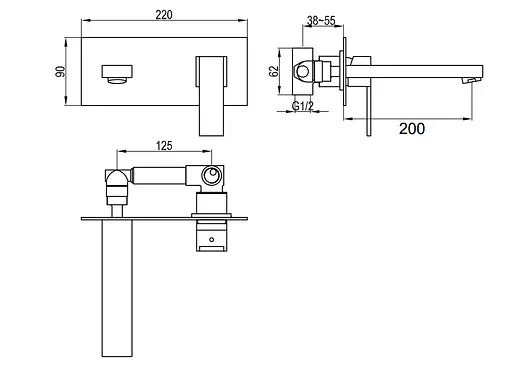 Змішувач для умивальника Kohlman Excelent 01 хром + BOX прихованого монтажу QW188H Хром - фото 4