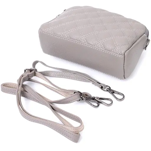 Женская сумка Vintage прошита ромбами на лицевой стороне из натуральной кожи 19.5х12.5х7 см sum0027022 - фото 5