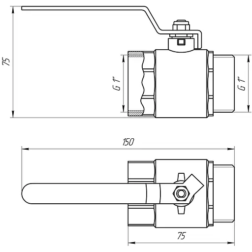 Кран кульовий прямий Q Professional 1″ ЗВ КР PN40 QP152 - фото 5