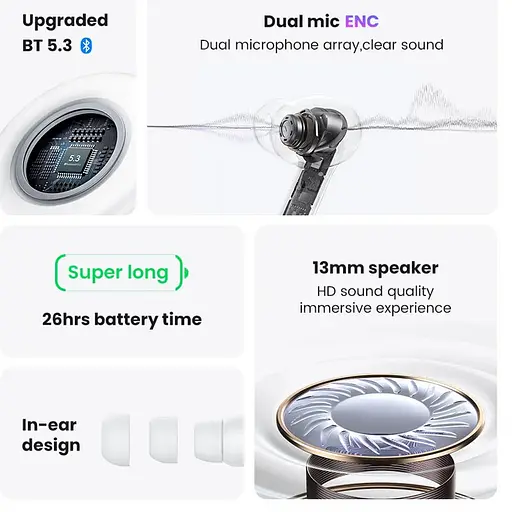 Бездротові TWS навушники Usams-XD19 X-don Series ENC BT 5.3 Gradient Blue - фото 6