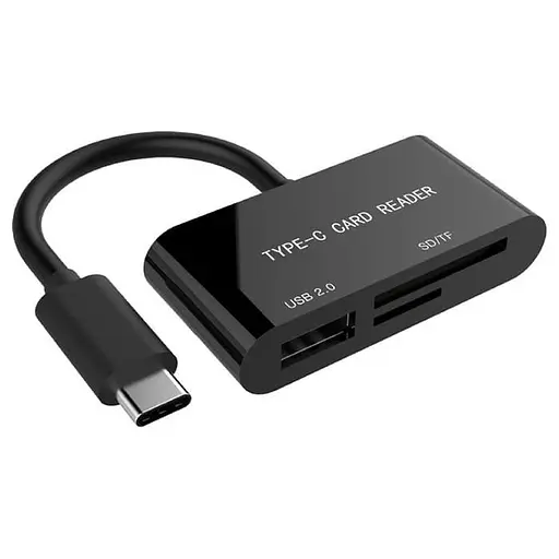 Кардридер Gembird USB Type-C UHB-CR3-02 Black (UHB-CR3-02) - фото 1