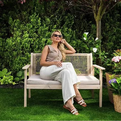 Садовая скамейка Di Volio Teracina со спинкой бежевый - фото 3