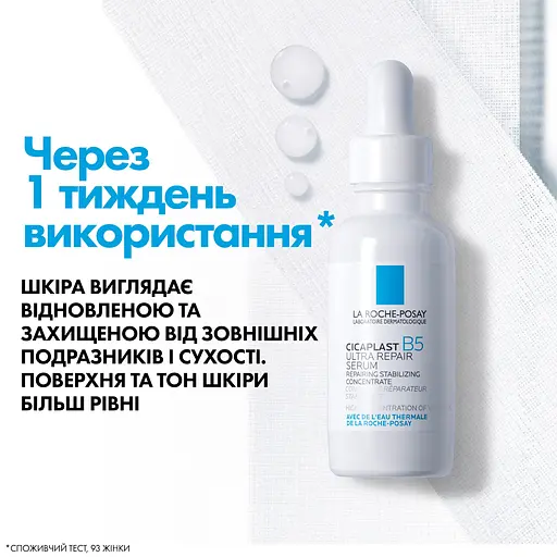 Ультраконцентрована щоденна сироватка La Roche-Posay Cicaplast B5 з Пантенолом для посиленого відновлення та зволоження подразненої шкіри обличчя 30 мл  - фото 5