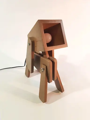 Настольный светильник-собака из дерева Друг ночник в виде собаки - фото 2