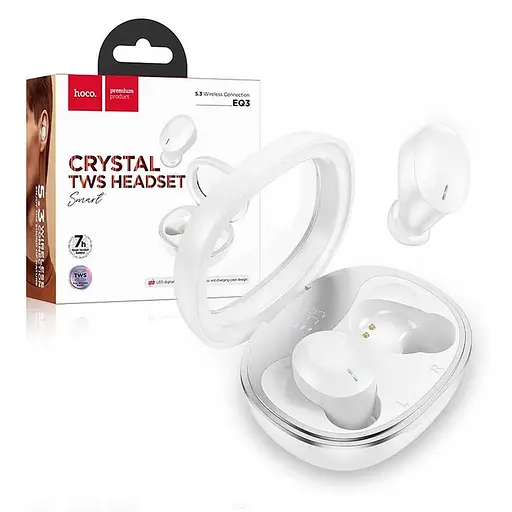 Навушники Hoco EQ3 Smart TWS | BT5.3, 300mAh, 7h | white - фото 2
