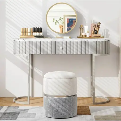 Пуф Costway Rosana велюровий комплект 2 штуки сірий - фото 5