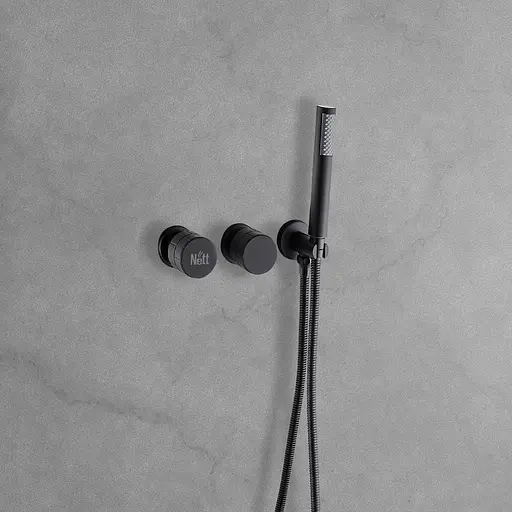 Душевая система скрытого монтажа с изливом Nett TSB-99, Черный - фото 4