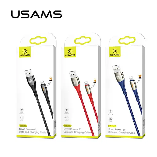 Кабель Usams Lightning Smart Power-off u-Tone series US-SJ345 2 м 2A - фото 2