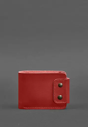 Кожаный портмоне Zeus 9.0 красный краст - фото 2